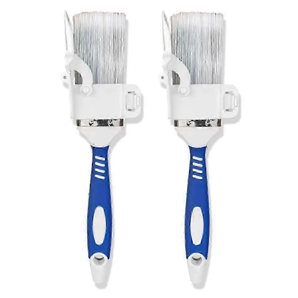 2pcs Comfortable Handle Edging Color Separation Brush with Detachable Baffle Hanging Paint Brush