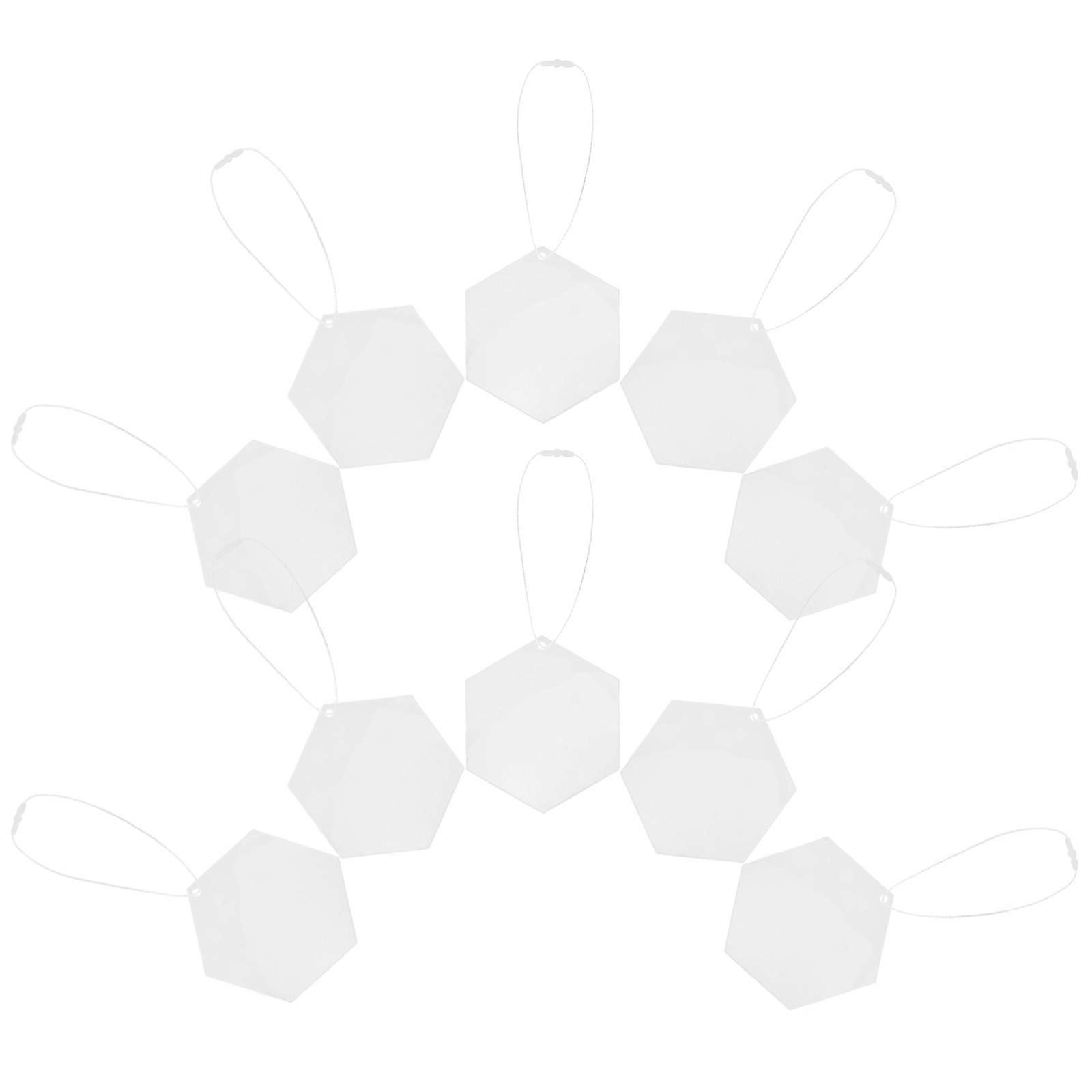 Acrylic Craft Ornaments 4 Sets Transparent Hanging Pendants Hexagon Design 80Pcs For Christmas Tree Decoration