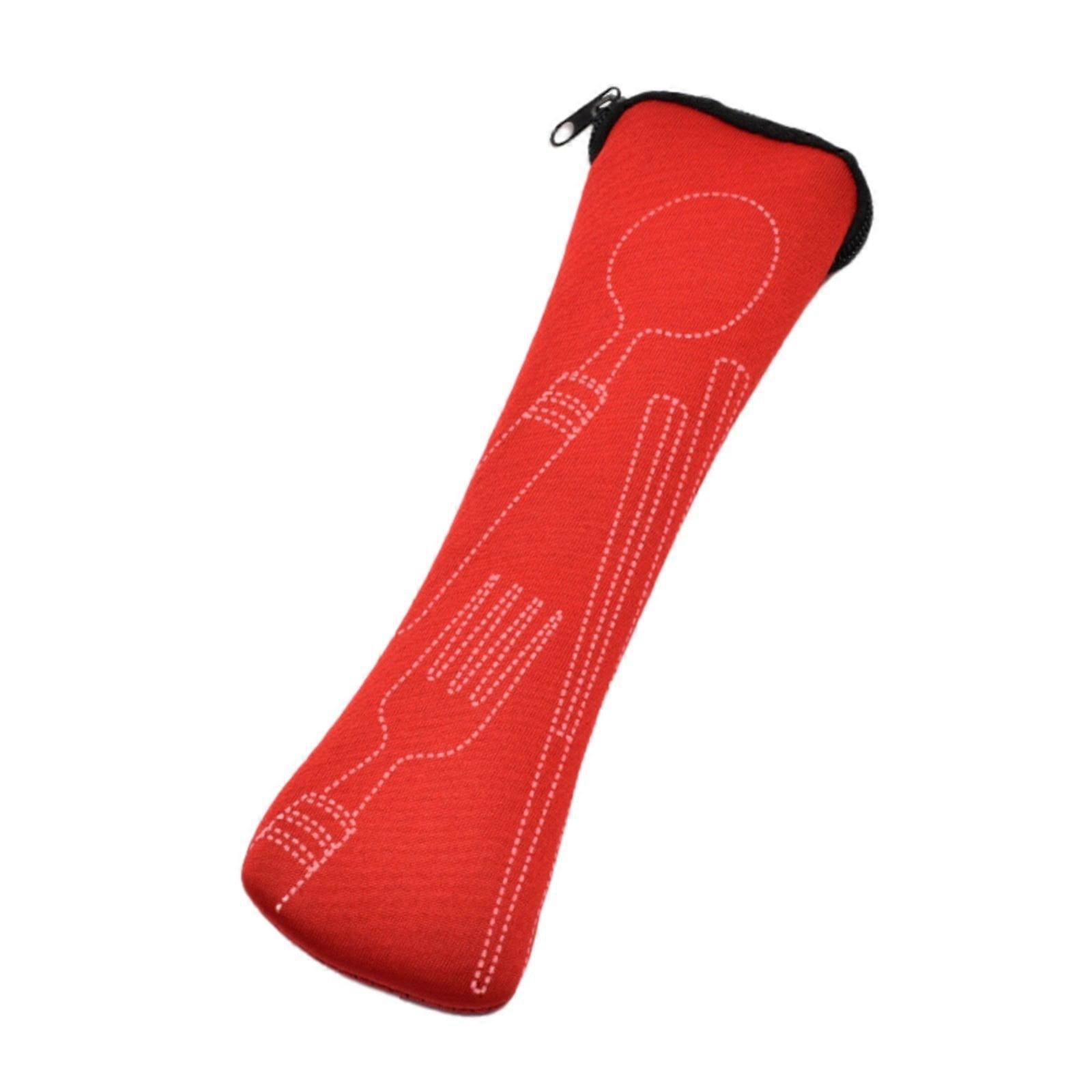 Zipper Tableware Bag Portable Wear Fabric Tableware Spoon Fork Storage Pouch(Not Included Tableware)