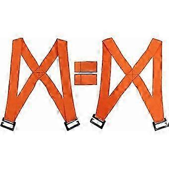 Lifting and Moving Straps, 2 Person Shoulder Lifting System for Heavy Objects with Adjustable Nylon Straps to Reduce Back Pain, Orange