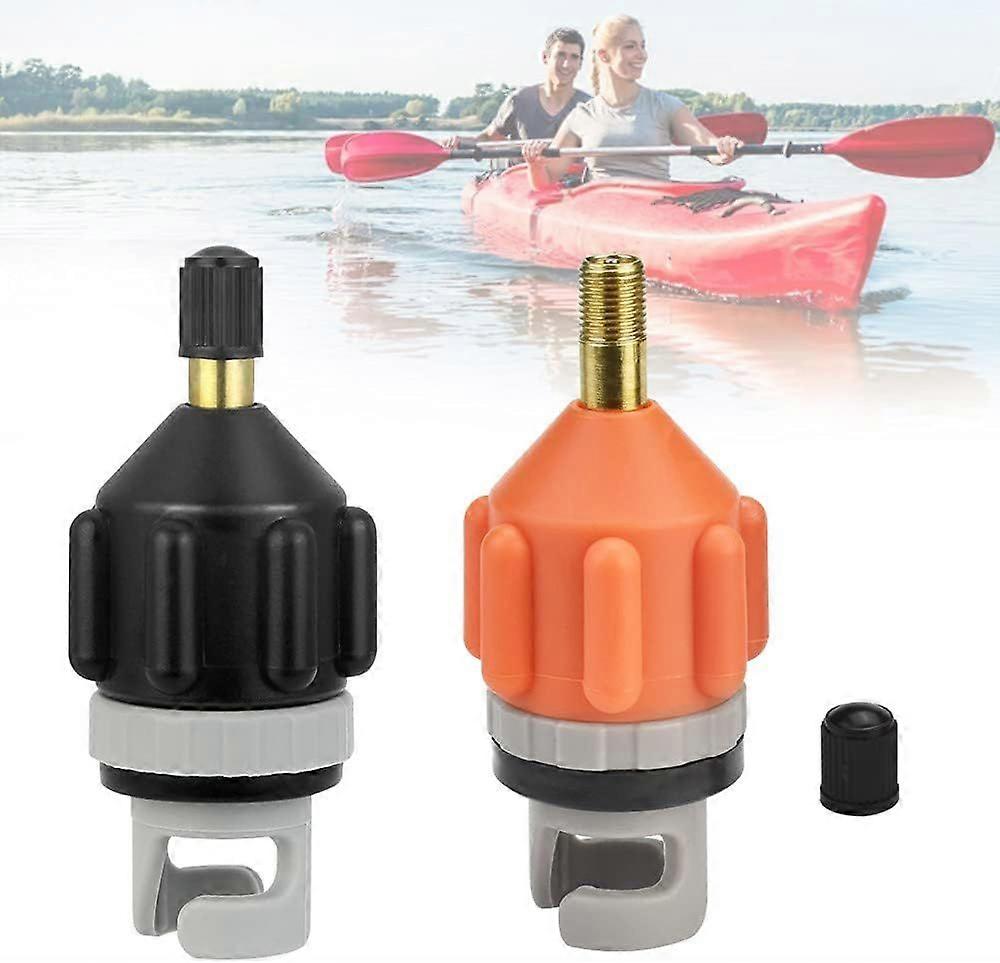 Set of 2 kayak pump adapters, Jormftte, Plastic, Black/Orange