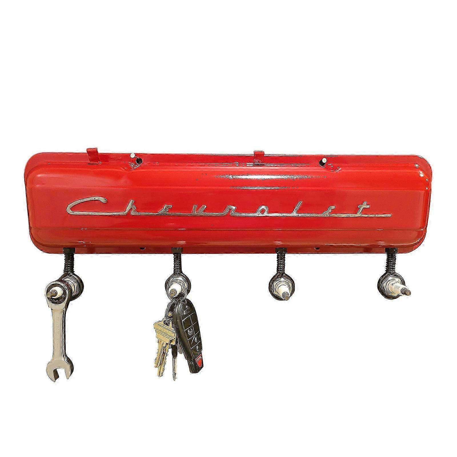 Key Holder Coat Rack Hook -Vintage Corvette Script Valve Cover Rack Decor