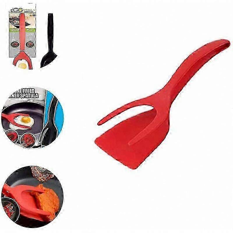 Non-Stick Steak Spatula & Egg Turner - 2-in-1 Kitchen Utensil Set (Red, 2pc) SZRH