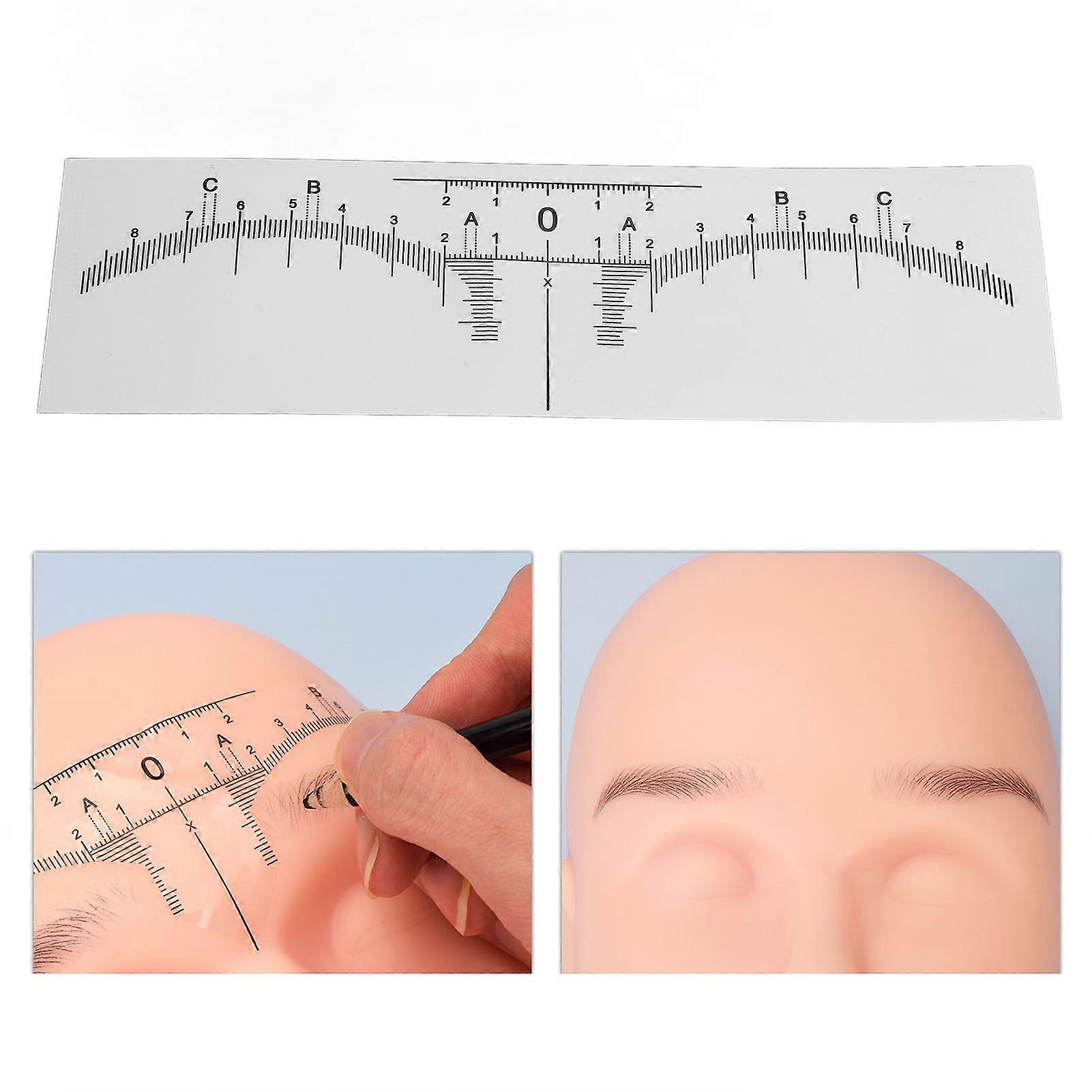 100PCS Eyebrow Ruler Stencils Disposable PVC Clear Scale Brow Microblading Template for Eyebrow Tattooing 