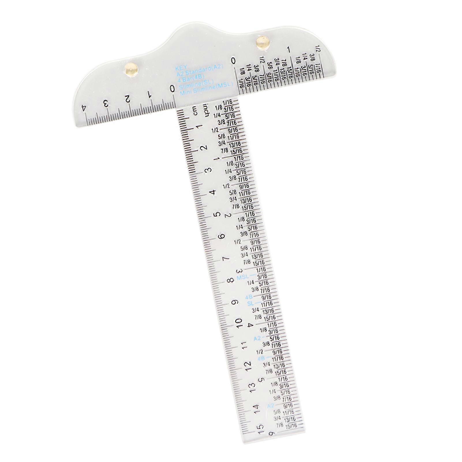 T Ruler Inch CM Scale Transparent Acrylic Portable Multi Function Drafting Ruler for Art Framing Craft