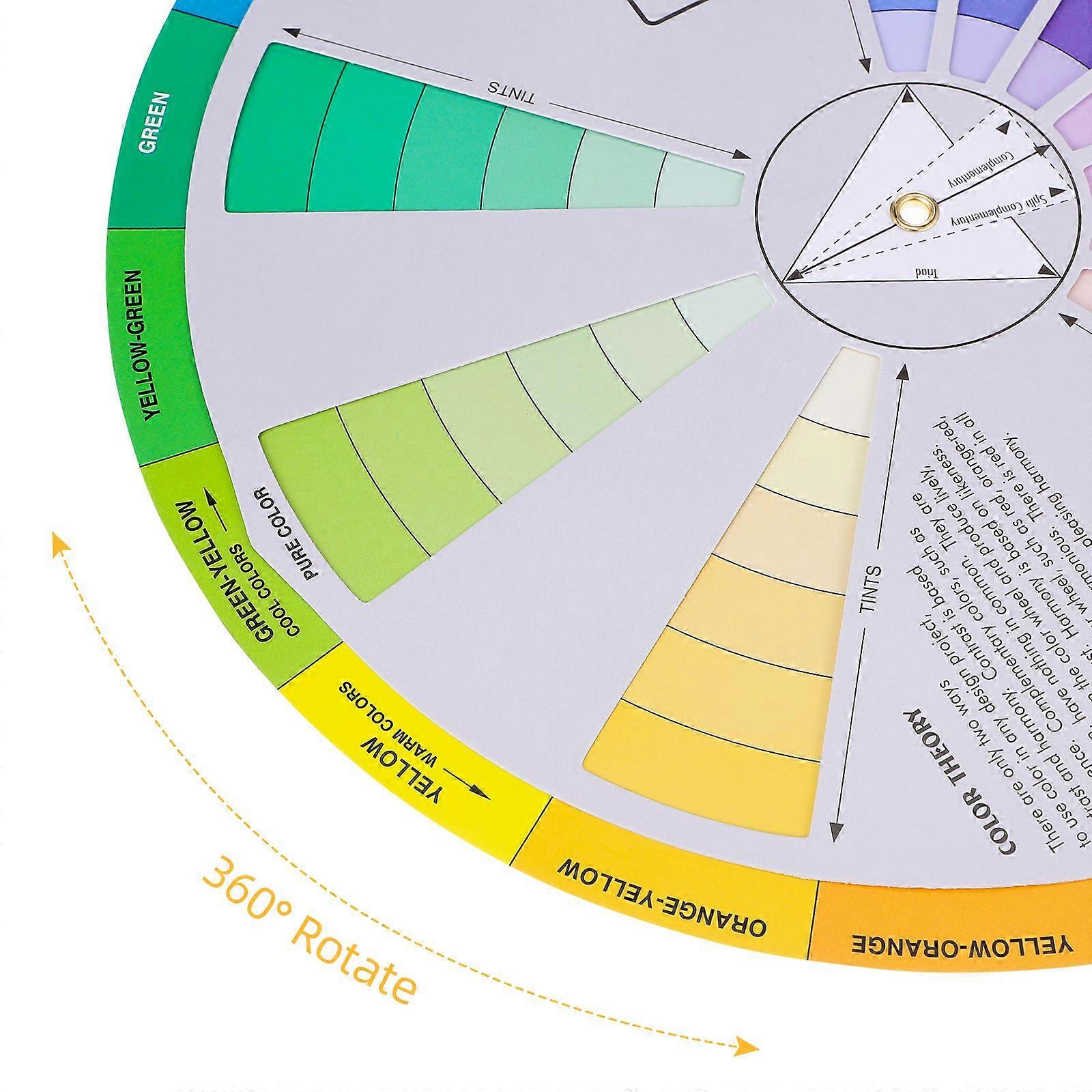 Creative Colorful Wheel Color Learning Rotation Wheel Color Board Chart Mixed Tool For Woman Man