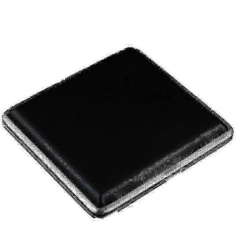 Ultra-thin Black Leather Cigarette Case 20 Sticks