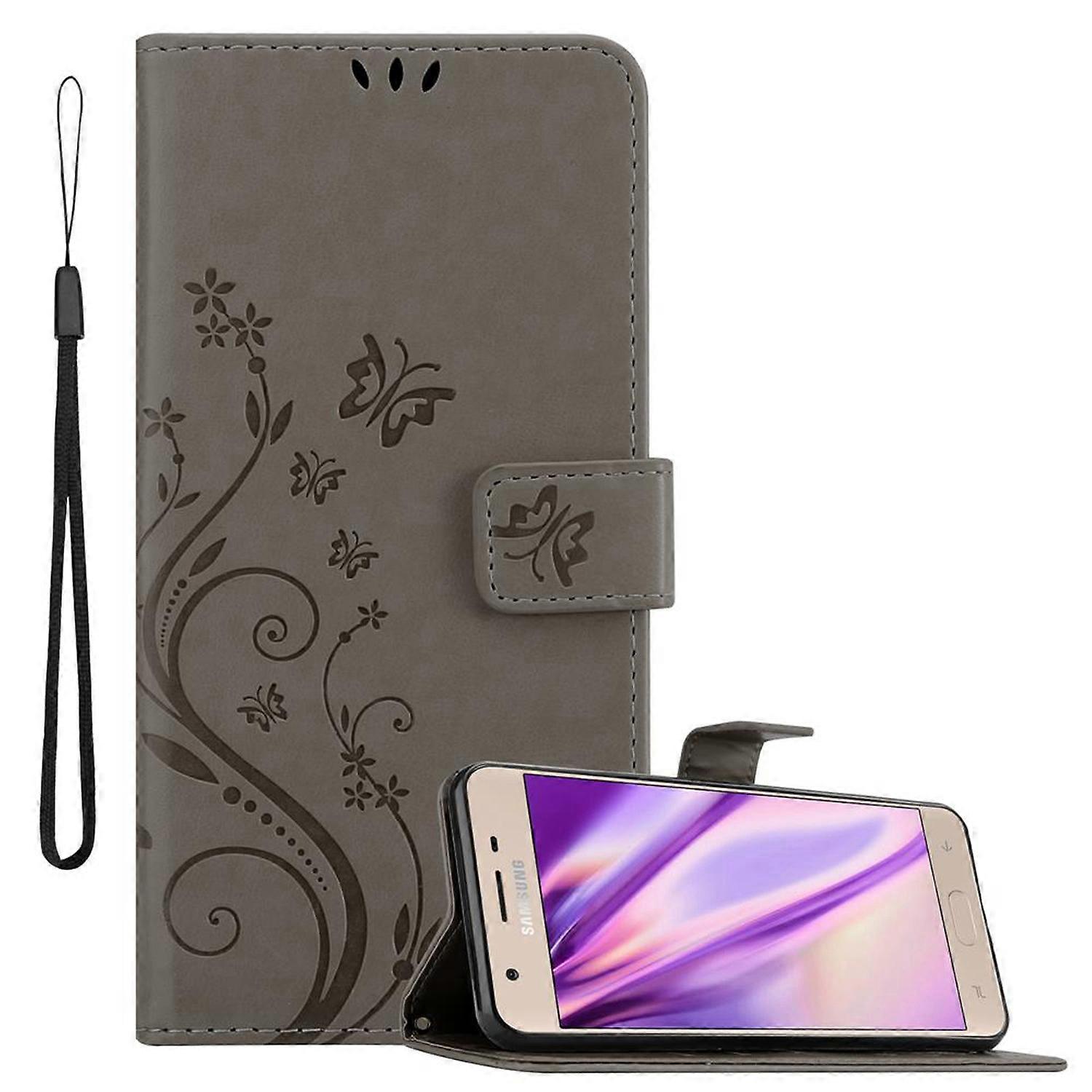 Samsung Galaxy J3 2018 Προστατευτική θήκη - με floral μοτίβο και υποδοχή κάρτας