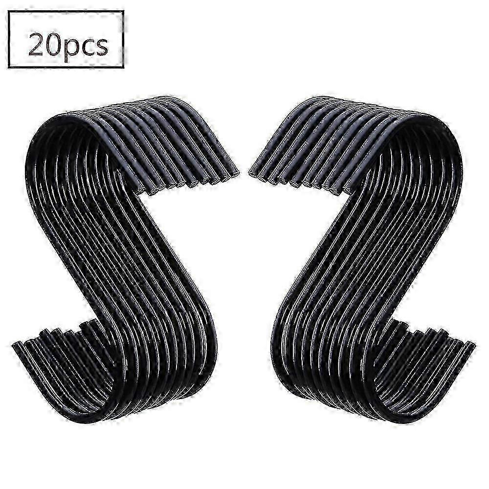 20 Pack Black S Hooks S Hanging Hooks S Shaped Hooks S Hanger Hooks Kitchen Pot Pan Hooks