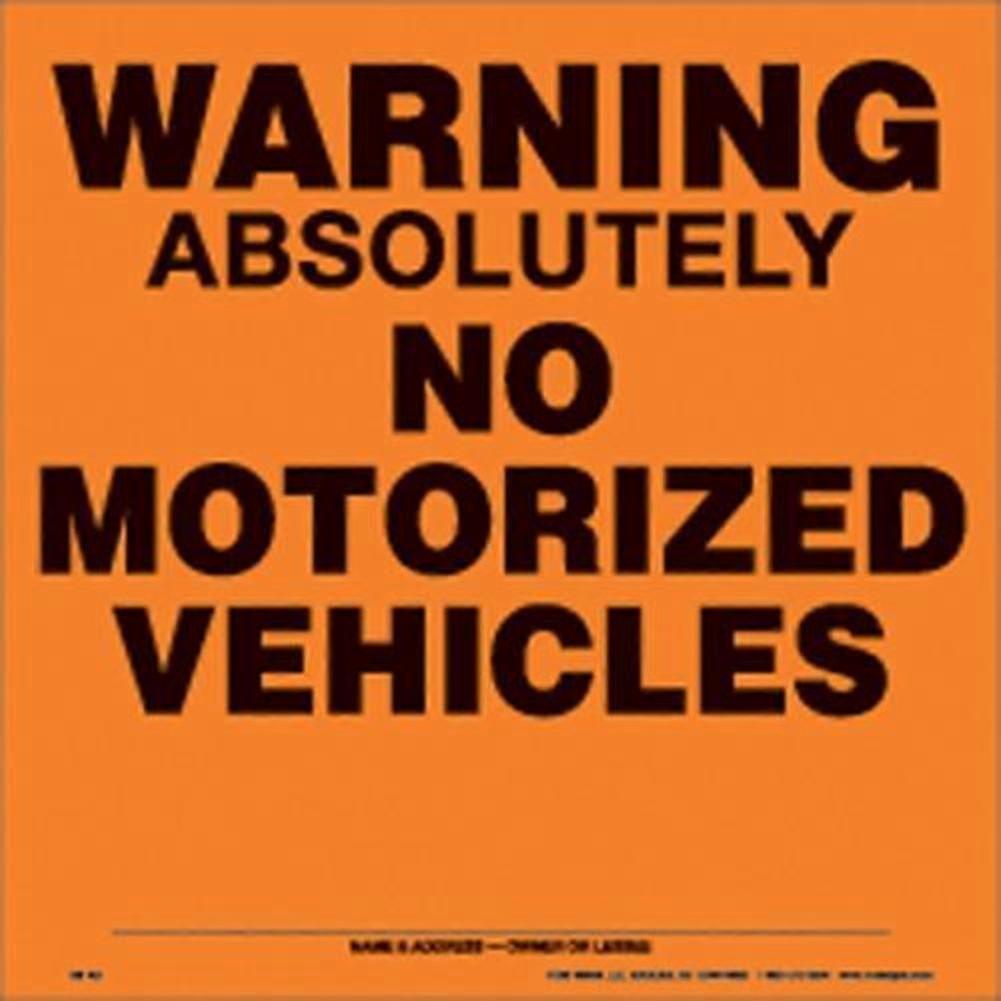 Panneau de signalisation en aluminium Voss 188 AN OA 11-1/4 x 11-1/4 po - Attention véhicules interdits (orange)