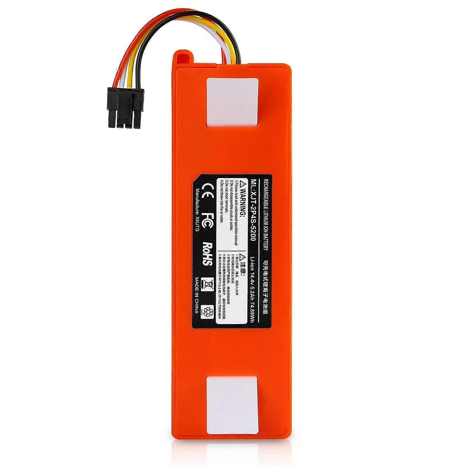 14.4V 5200mAh Battery Replacement for Compatible C1 E2 E3 E4 E5 S4 S5 MAX S6 Pure Robotic Vacuum Cleaner 1Piece