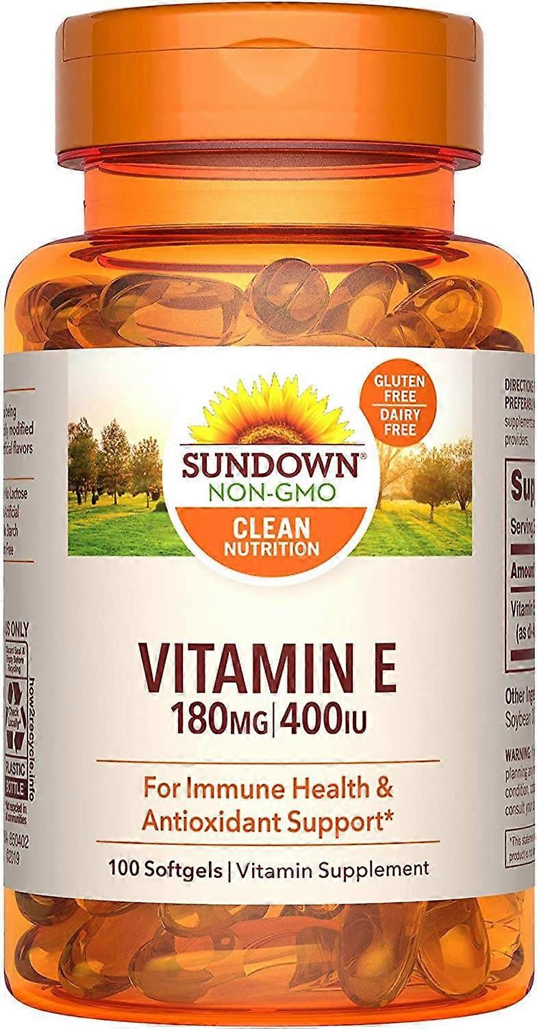 Sundown Naturals Vitamin E, 400 Iu, Softgels, 100 Ea
