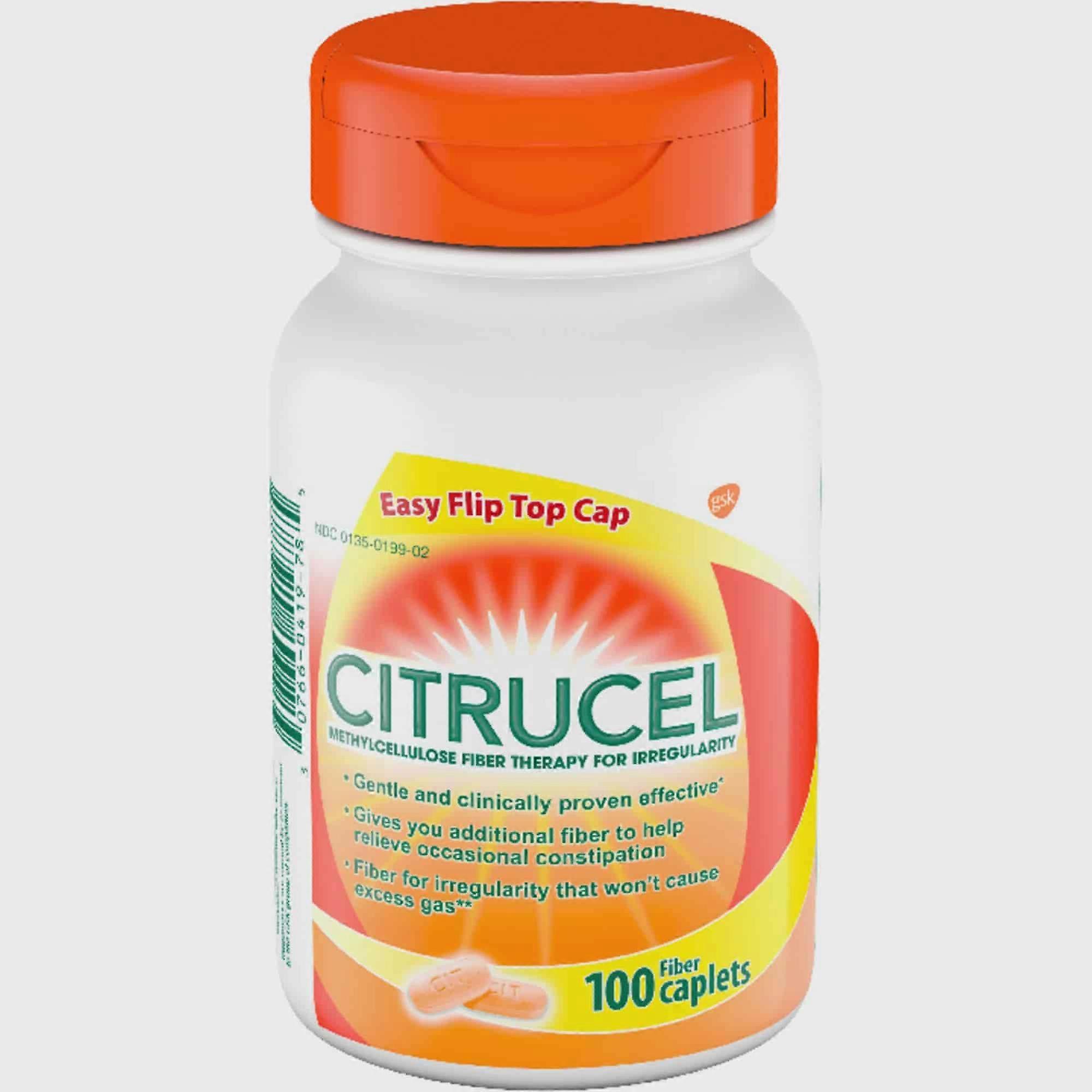 Citrucel Fiber Supplement, Caplets, 100 Ea