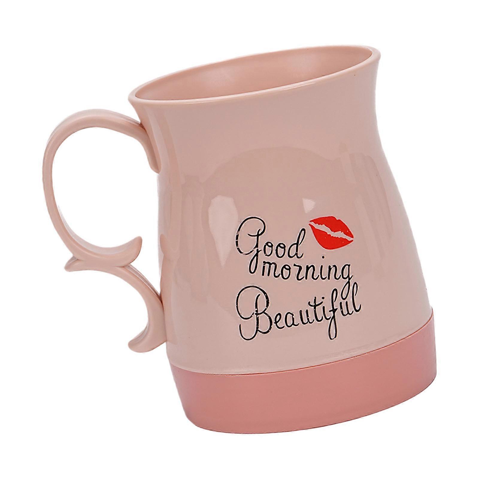 Multifunctional Plastic Toothbrush Cup with Concealed Container for Small Item Safekeeping  Pink