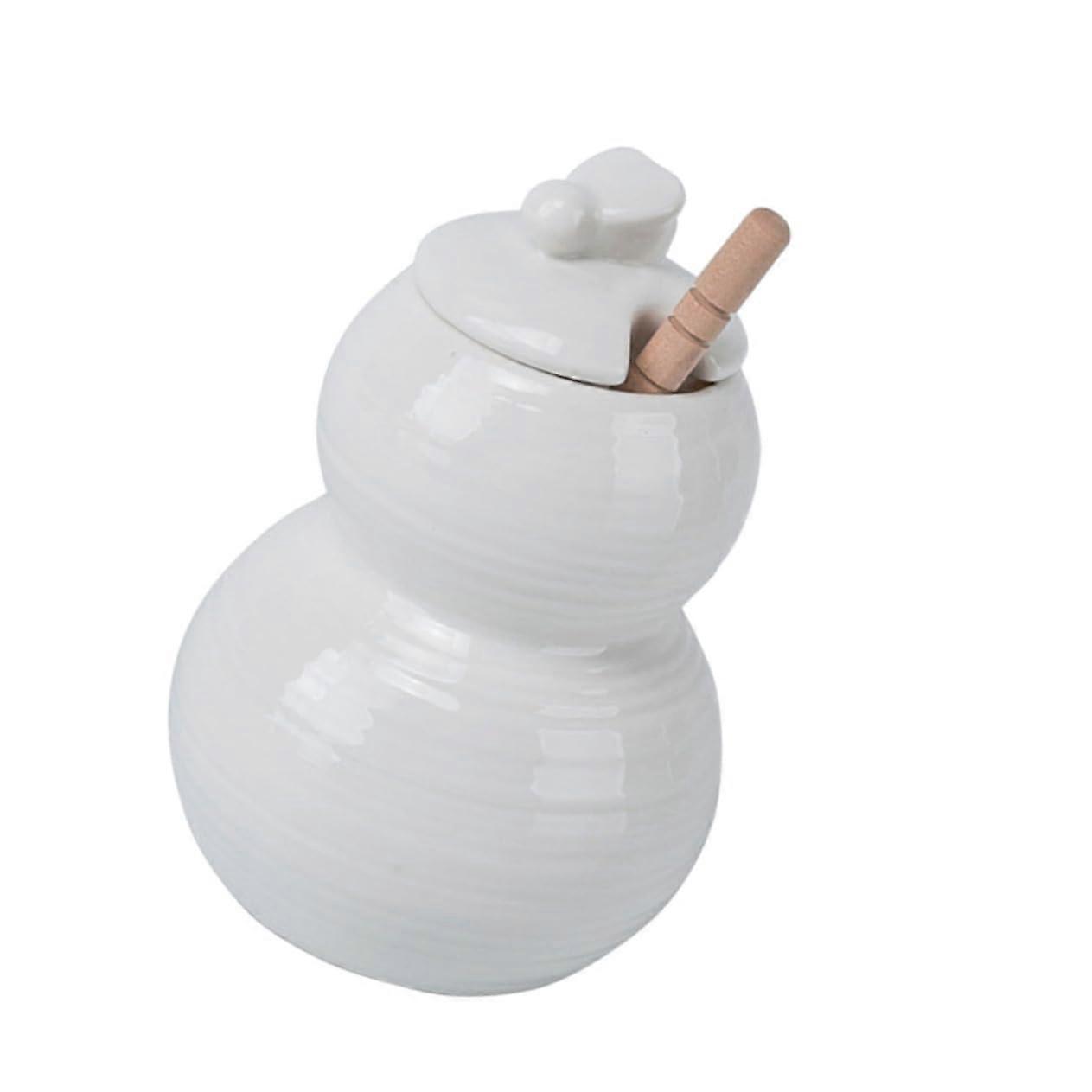 Honey Jar With Lid, Ceramic Honey Storage Jar For Syrup And Food Storage, Keeps Honey Fresh, Bee Pattern