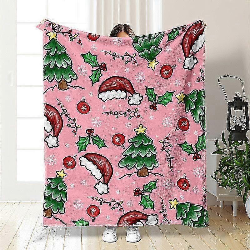 Manta de Natal 3D em flanela, manta digital estampada para sofá, 25-26 polegadas.