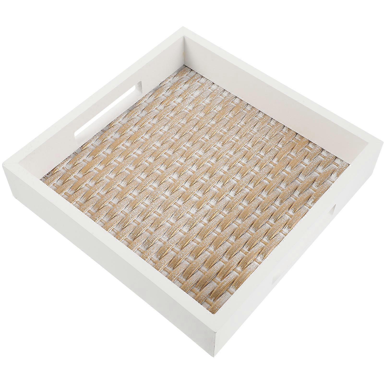 Decorative Wood Tray for Storage Rectangular Snack Serving Tray