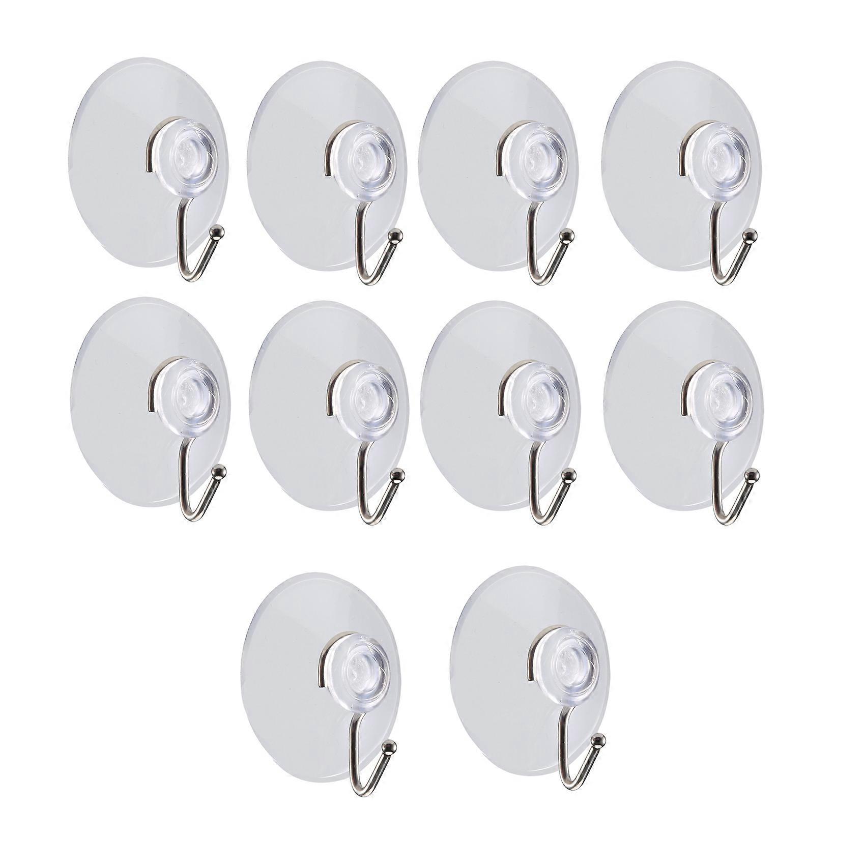 10 Windows Transparent Suction Cup Suction Cup Hook Clothes Jacket Metal Hook