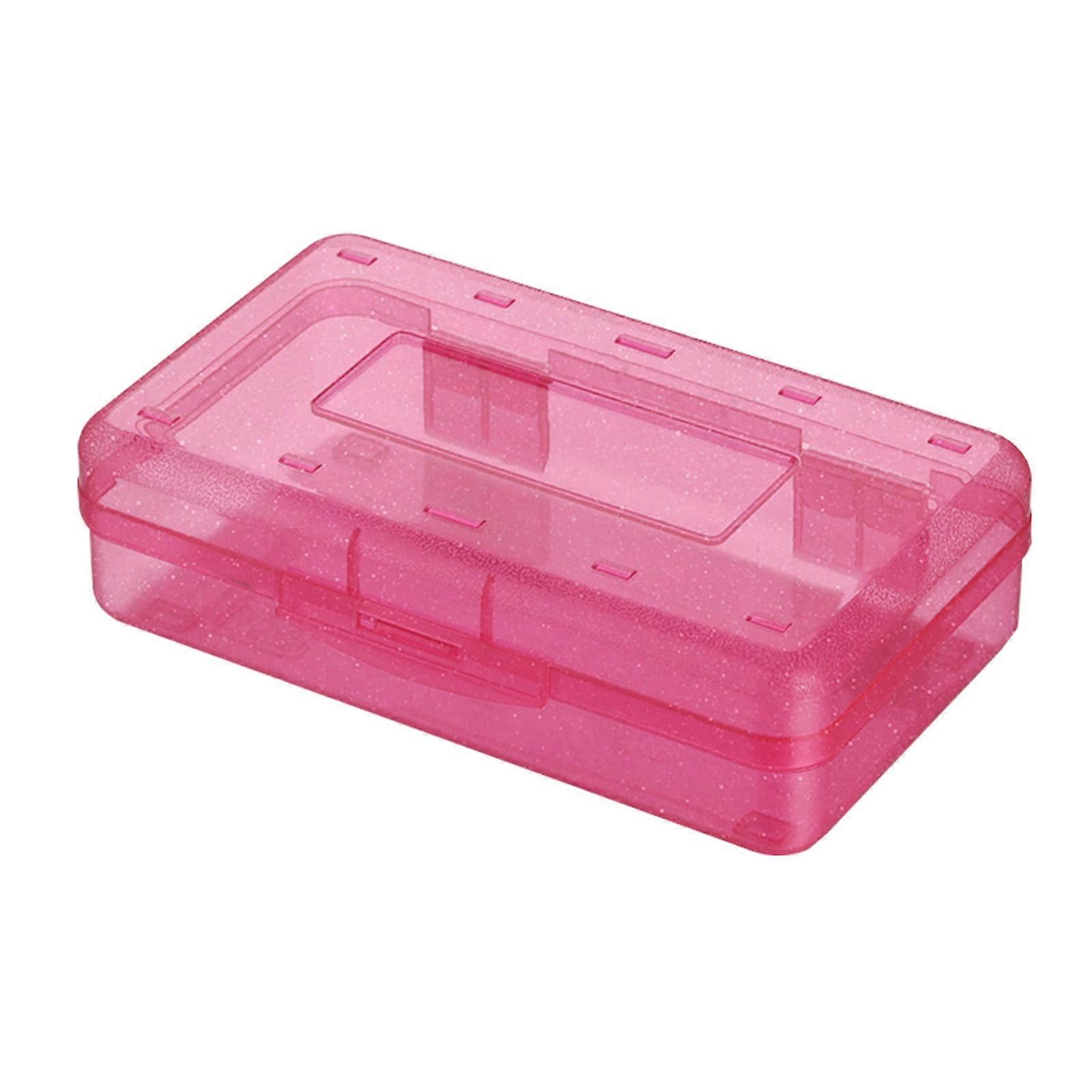RnemiTe-amo Pen Case，Plastic Large Capacity Pencil Boxes Clear Boxes With Lid Stackable Design