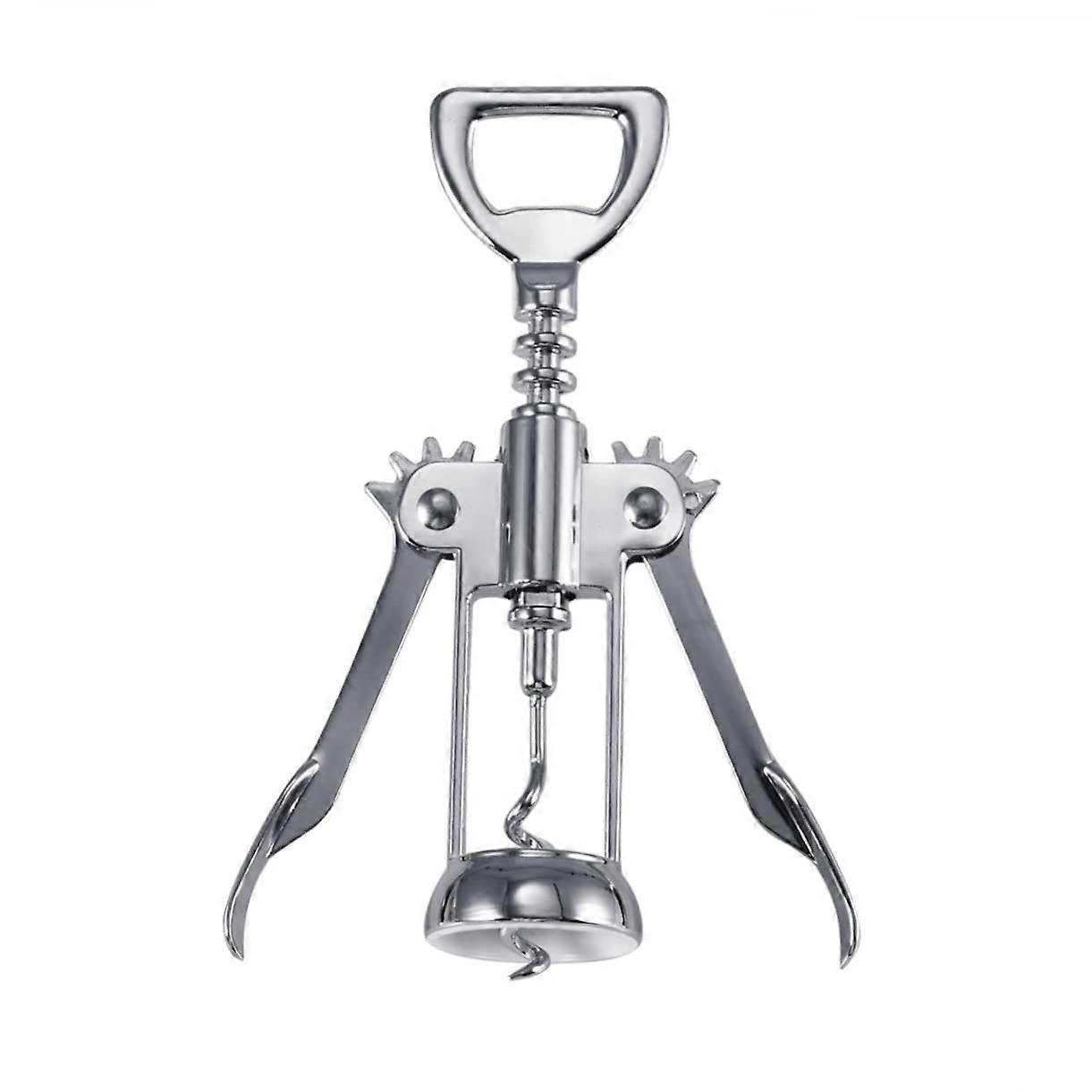 Winged Wine Bottle Opener Corkscrew with Plated Silver Finish for Easy Cork Removal at Home or Bar