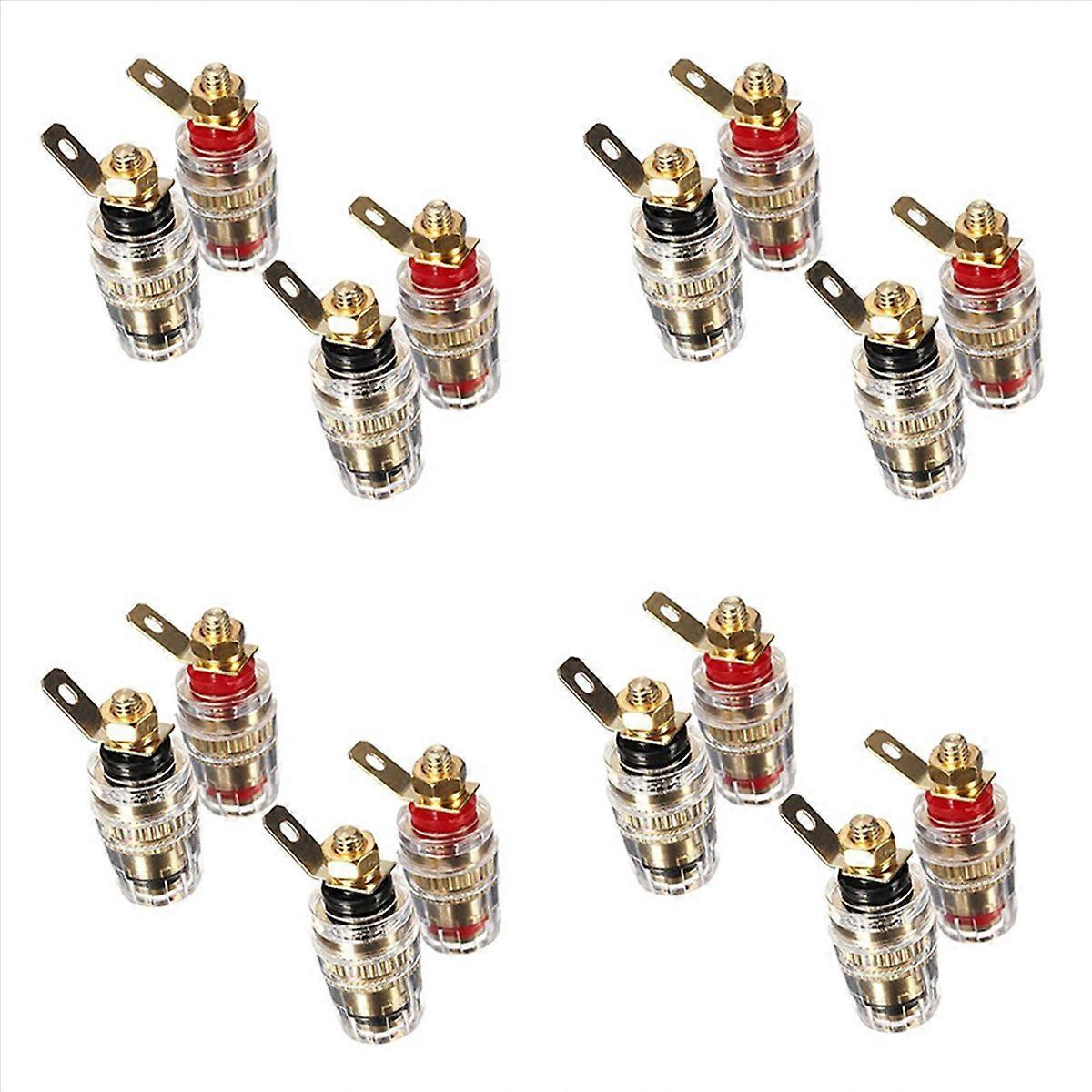  16Pc Amplifier Speaker Terminal Binding Post 4mm Banana Plug Jack
