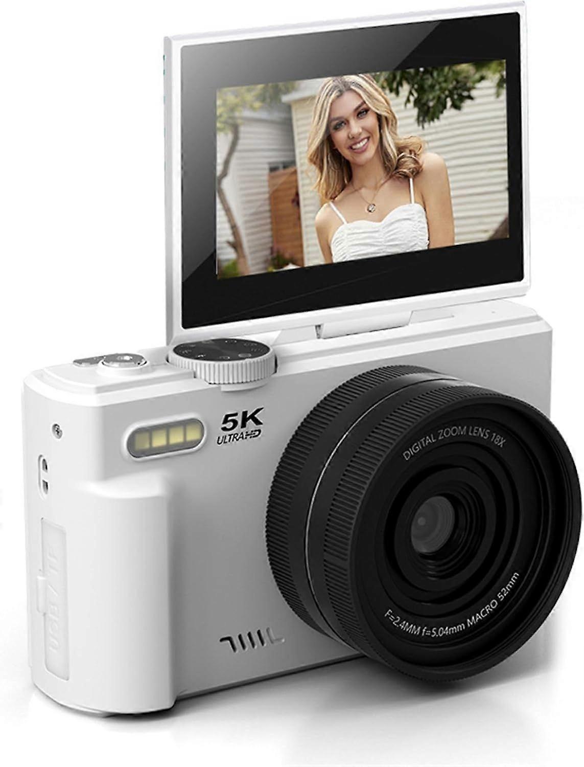 Digital Cameras for Photography, 5K 75MP UHD Autofocus Vlogging Camera for, 3 Inch 180 Flip Screen