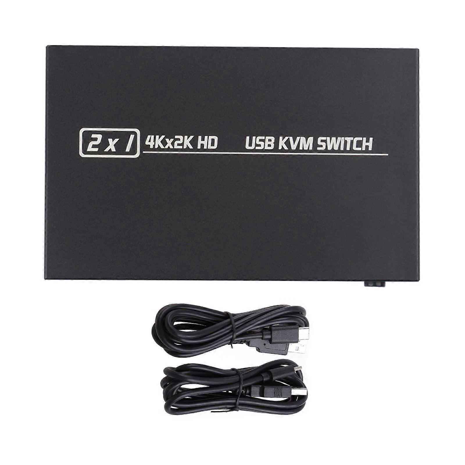 HDTV KVM Switcher 2Port USB Selectors 4K 30Hz Video Resolution for Computer Room Use 3840x2160@30Hz Resolution Multicolor