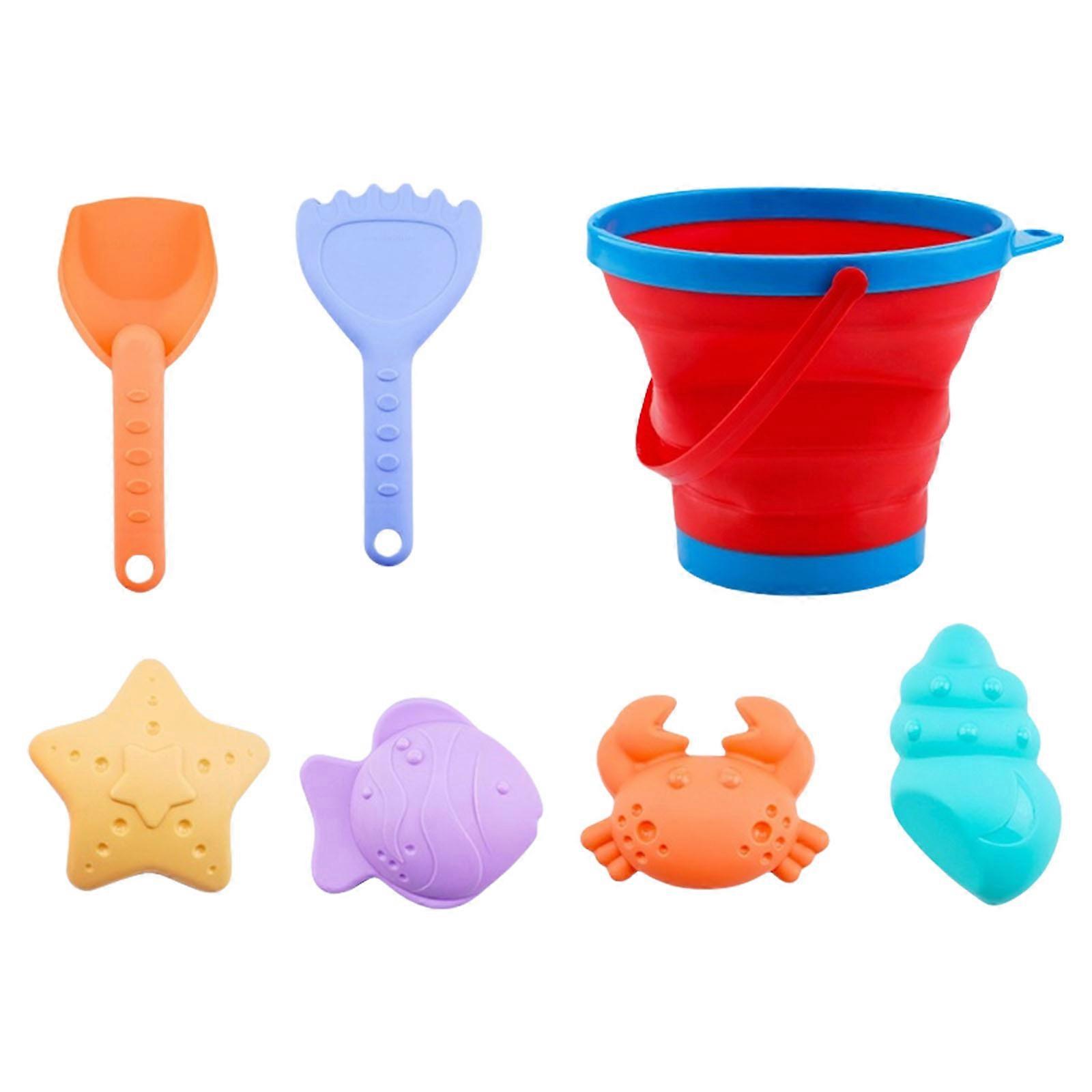 Beach Toy Kids' Beach and Sand Play Set Digging Sand for Safe Play Shovel Gadgets for Sand & Beach  Red and blue
