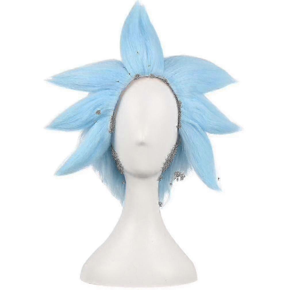 Anime Wig Cap for Rick and Morty Ricky Sanchez Cosplay, Blue