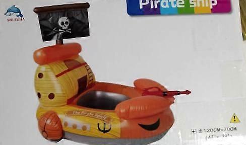 Summer Inflatable Pirate Boat Pool Float For Kids With Built-in Squirt Gun, Inflatable Ride-on For Kids Aged 3-6 Years