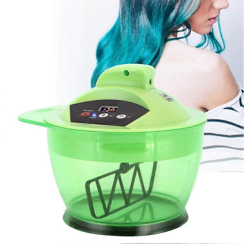 Electric Hair Color Mixer Bowl with Automatic Stirring Timer for Salon and Home Use – Green