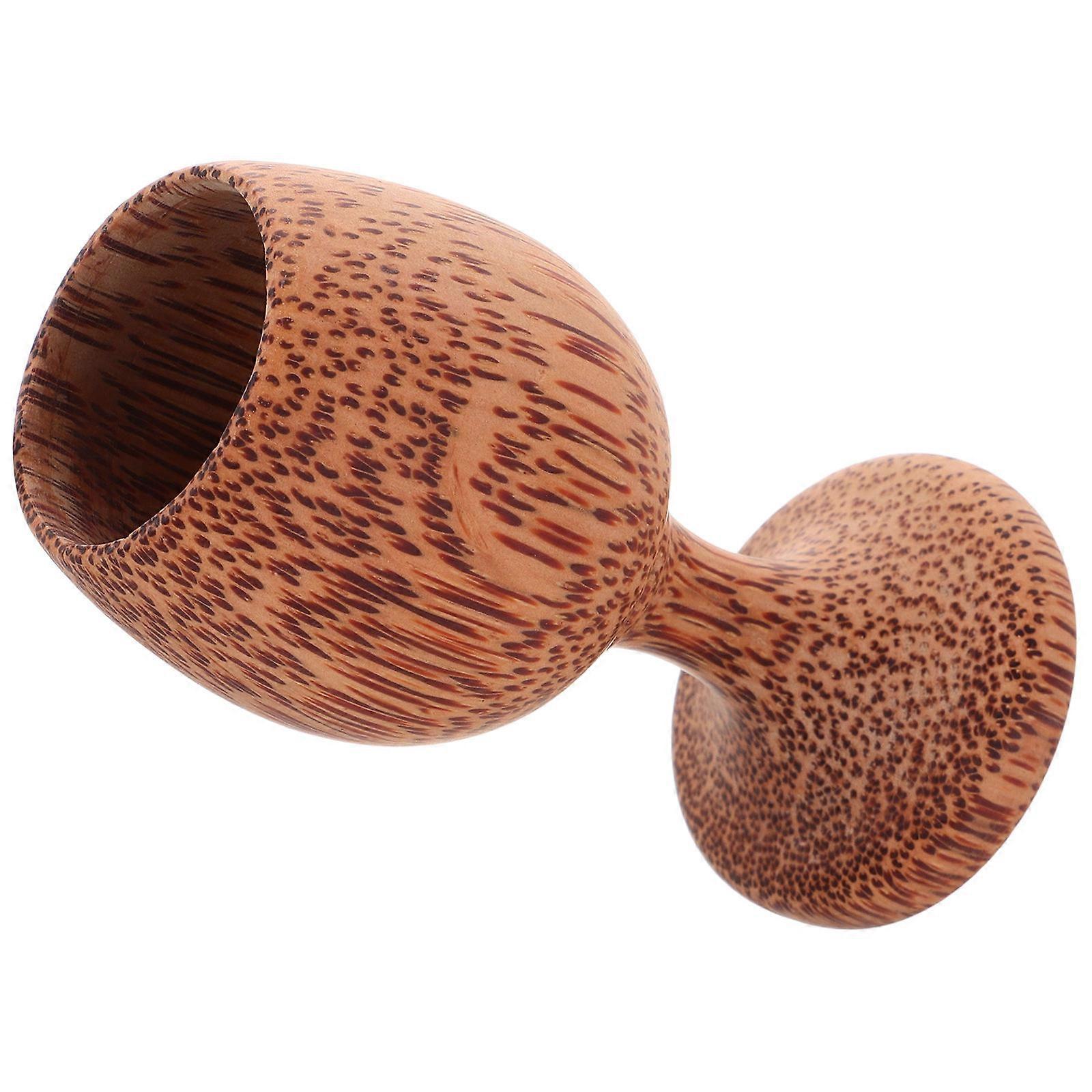Wooden Wine Goblet Drinking Cup for Home Use Coconut Wood Multi Color Suitable for Wine 1Set