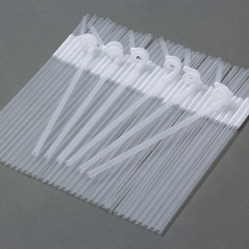 Plastic Drinking Straws 100pcs Disposable Bendable White for Juice Smoothies and Party Use