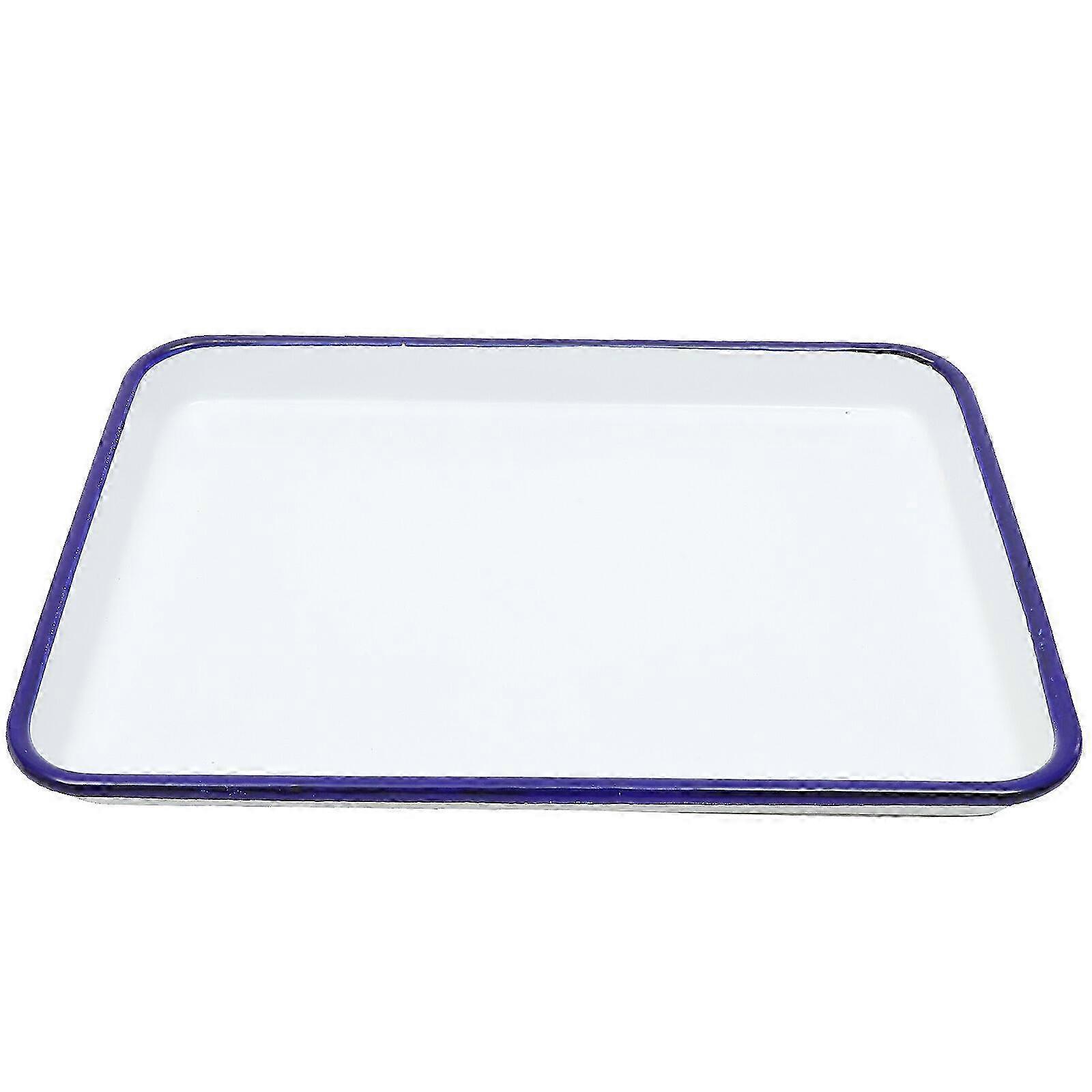 Enamel Bake Pan Enamel Baking Roasting Pan Tray Rectangular Serving Dish Pie Baking Pan