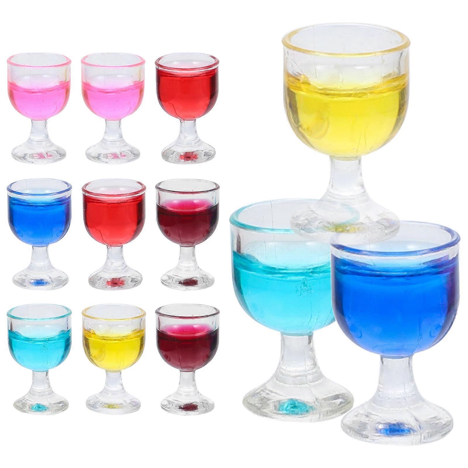 Miniature Drinking Cup Mini Resin Cocktail Cups for Decoration 4Sets