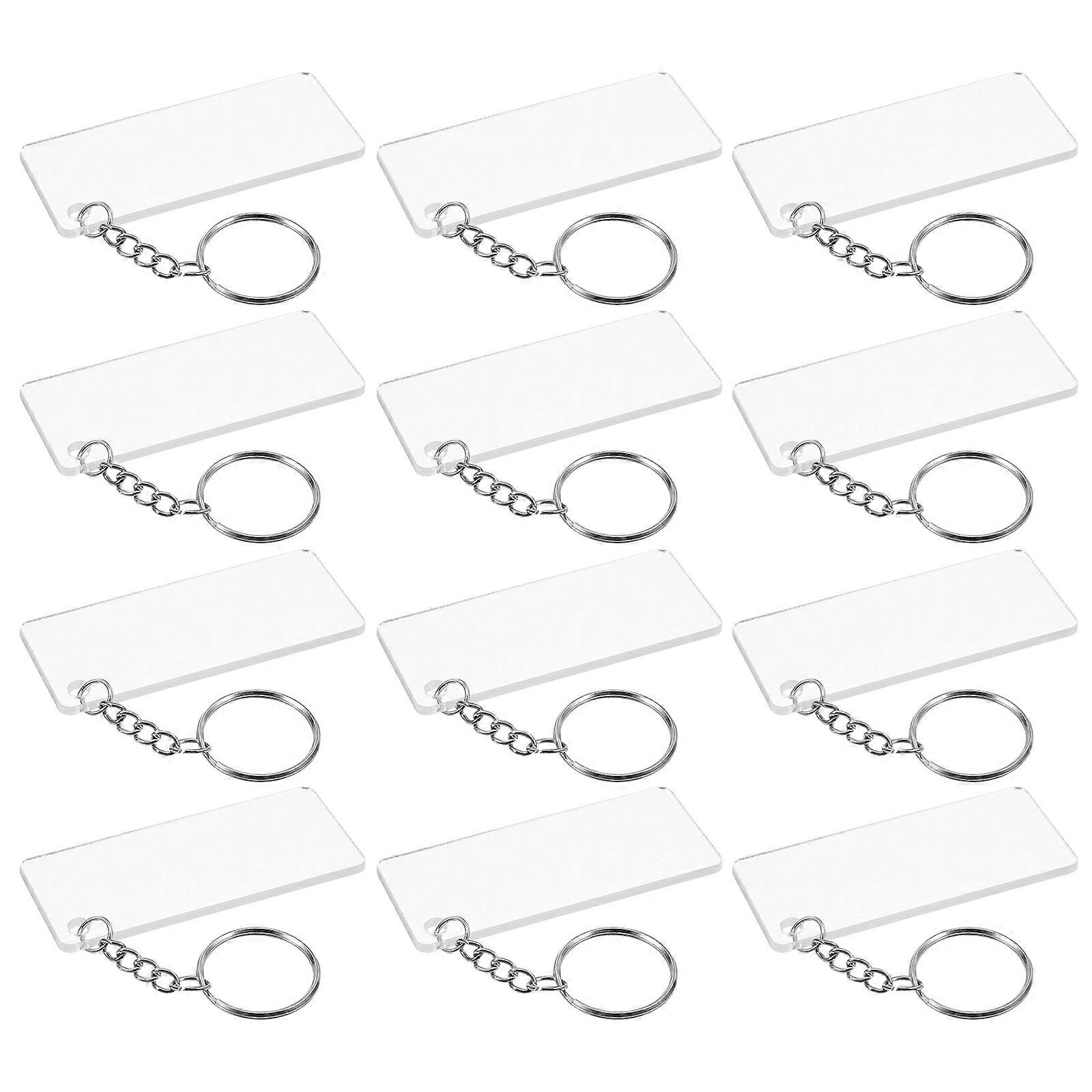 Blank Acrylic Keychain Set for DIY Crafting 30 Pieces Keychain Kit