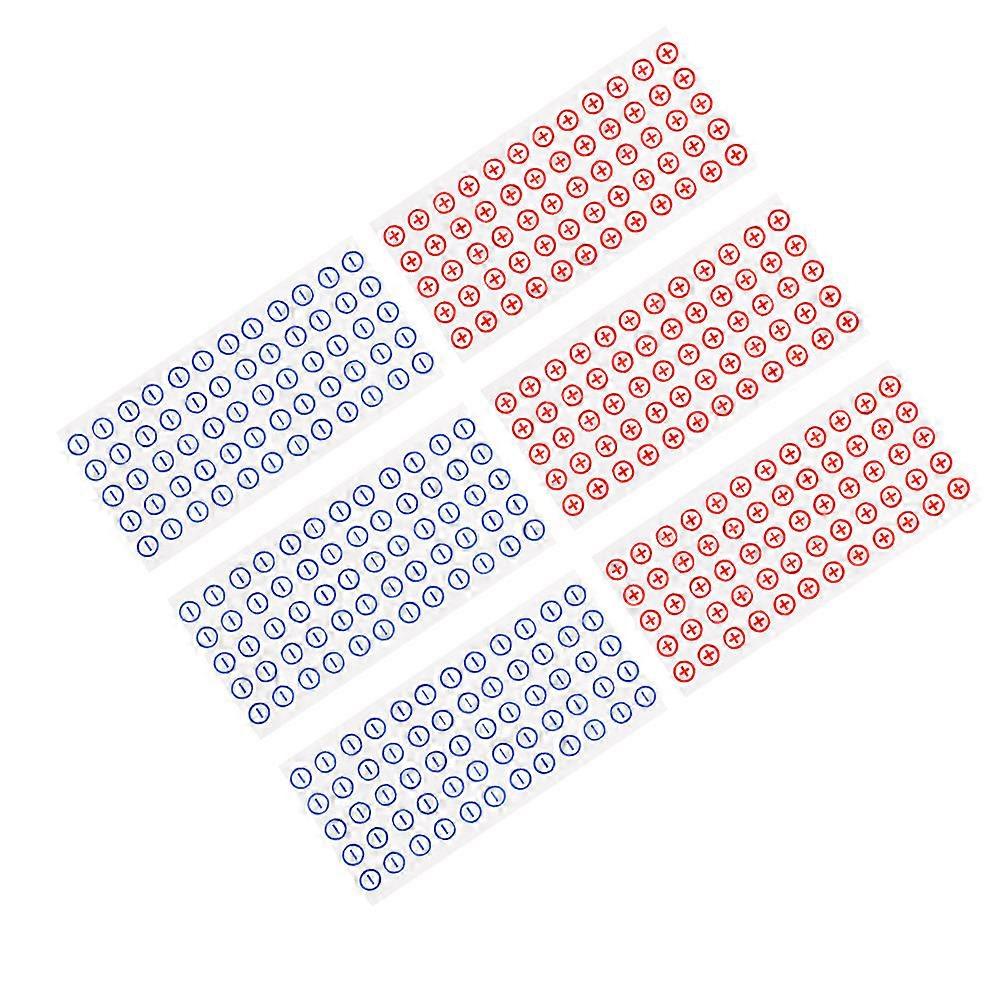Battery Polarity Stickers Self Adhesive Labels for Electrical Use 6 Sheets