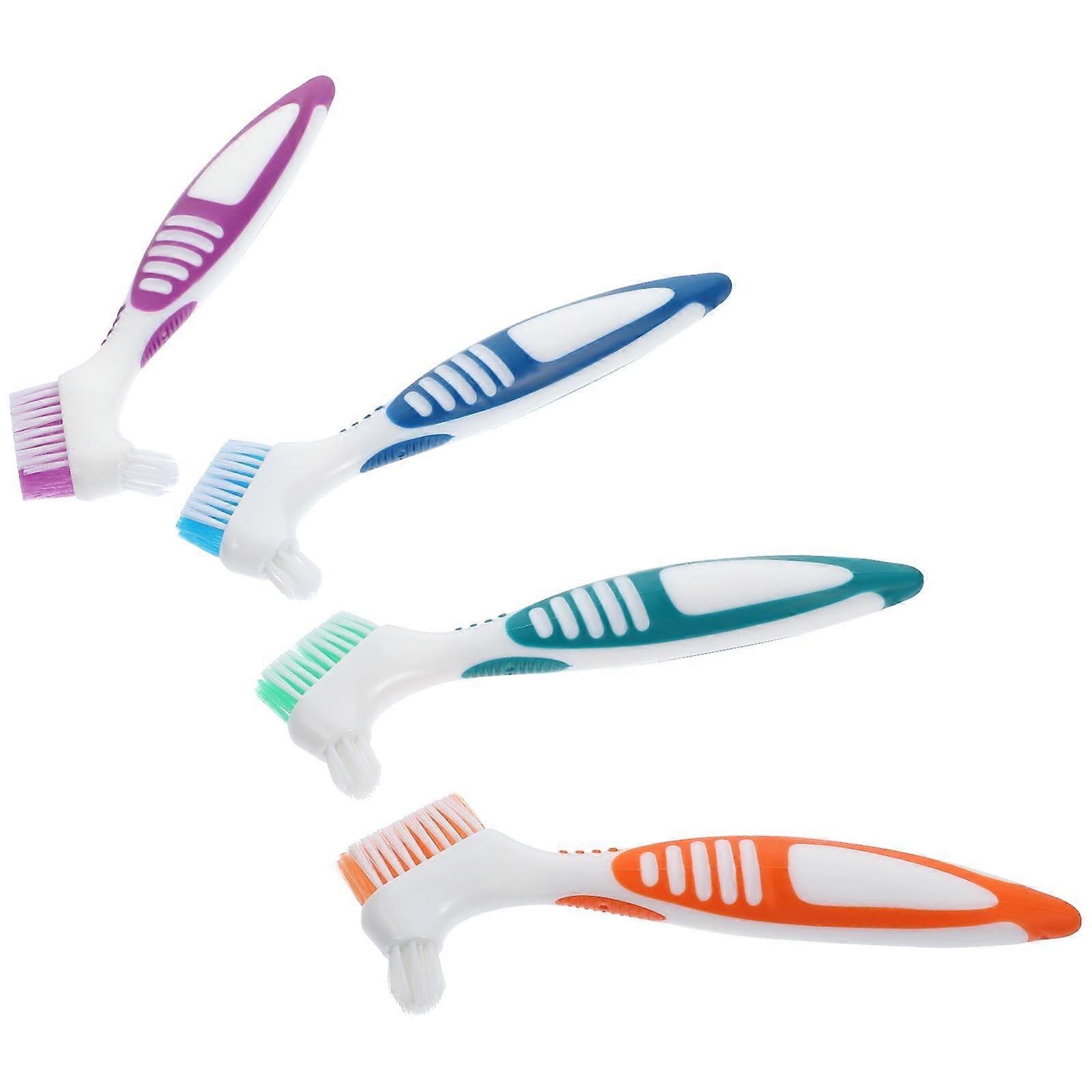 Portable Double Head Denture Brush for Home Use 20Pcs Assorted Color