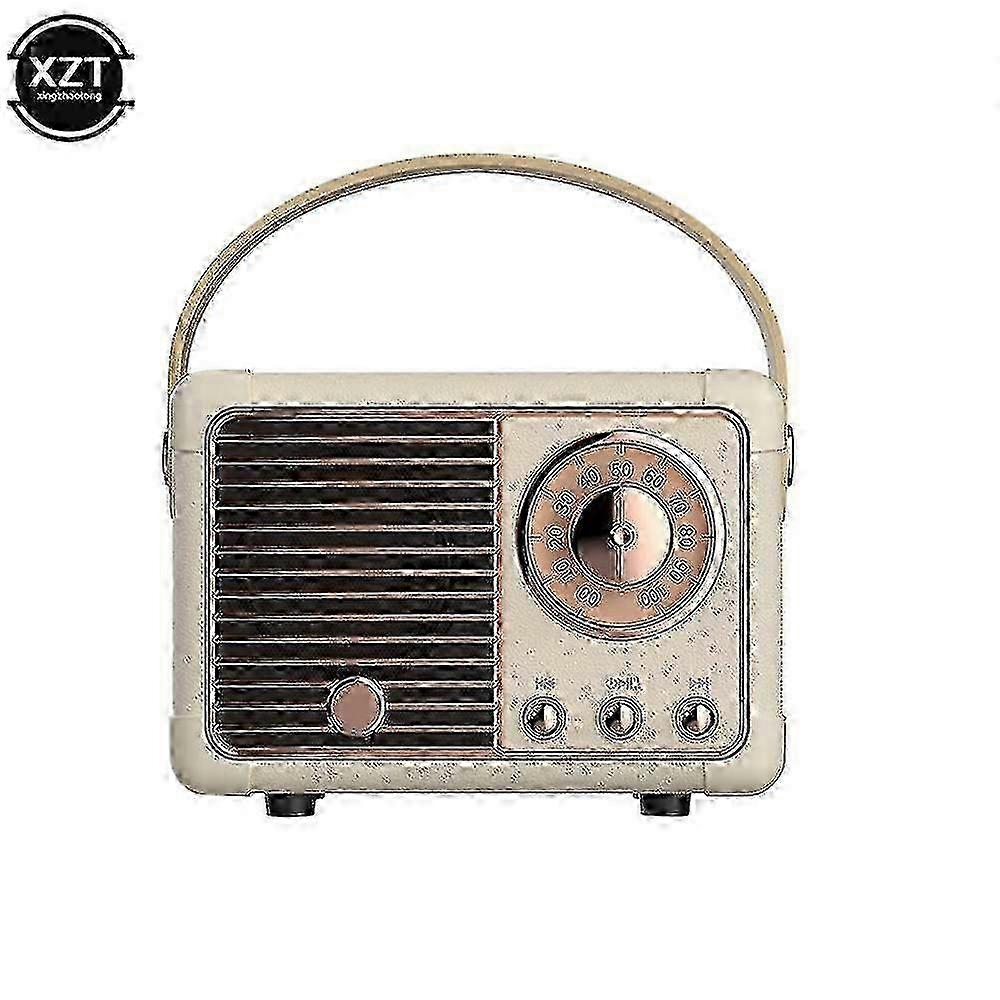 Portable Bluetooth Speaker with Retro Design, FM Radio and USB Interface