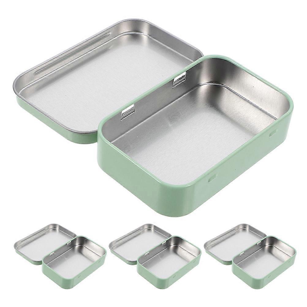 Small Decorative Tinplate Boxes for Storage Use 4Pcs Fliptop Metal Boxes