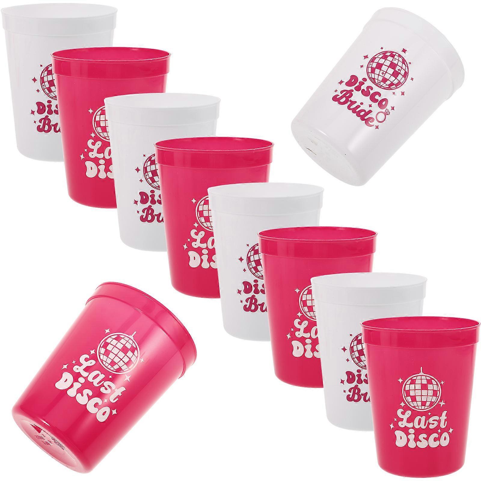 Reusable Disco Plastic Cups for Party 10Pcs Beverage Cups Assorted Color