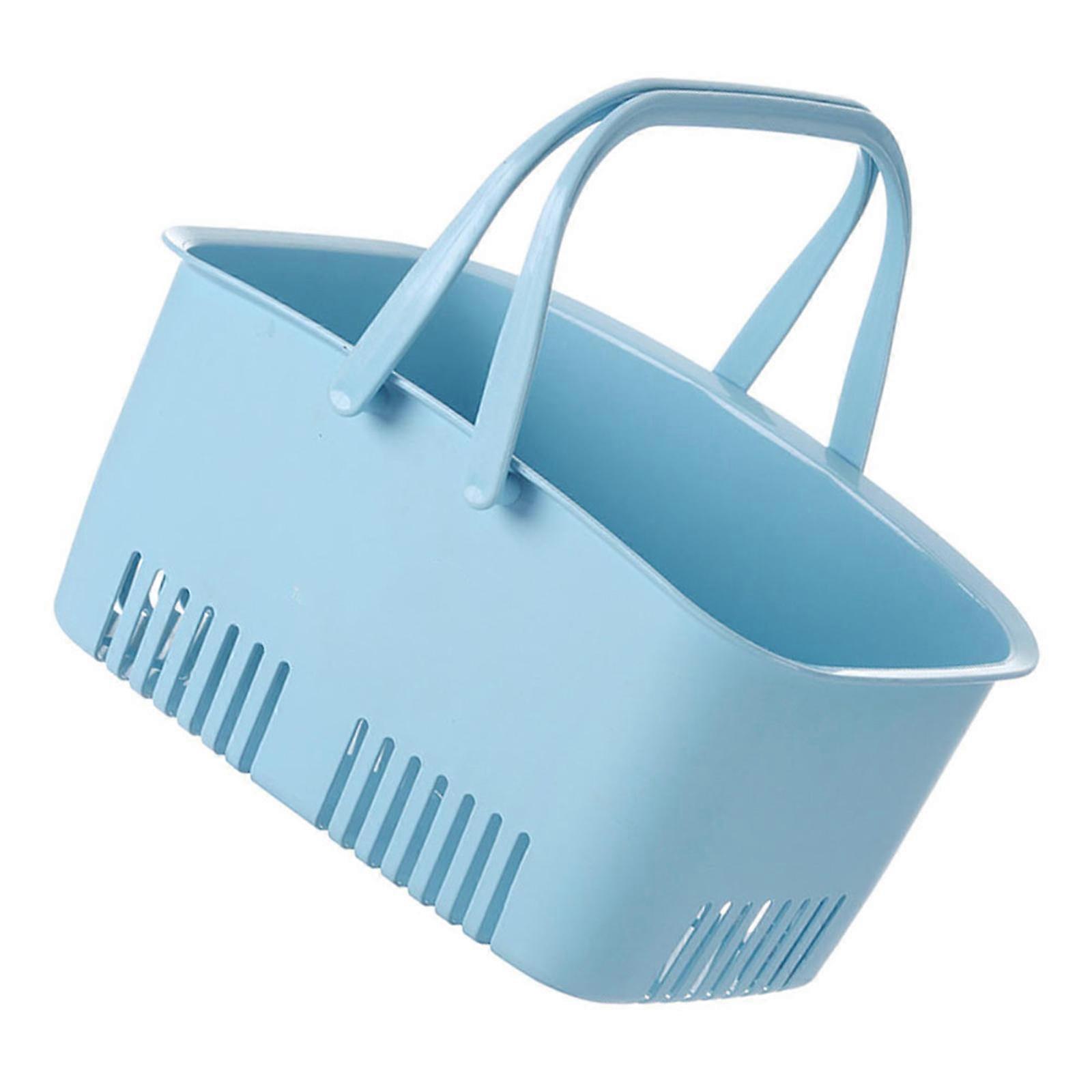 Blue PP Material Storage Basket with Handle for Home Use Compact Size