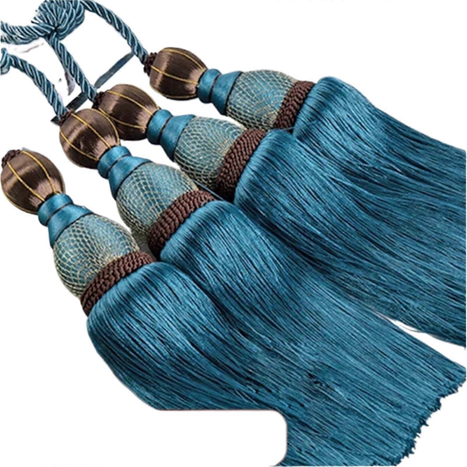 Curtain Tiebacks 2pcs Brown Polyester Tassel Rope Elegant Decorative Holdbacks for Curtains