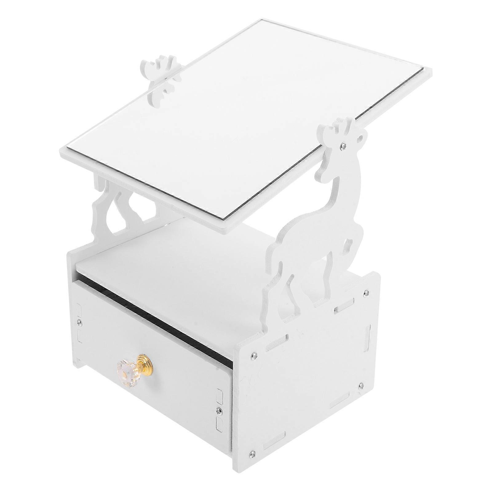 Makeup Storage Desk Organizer Box with Mirror for Storage Purpose