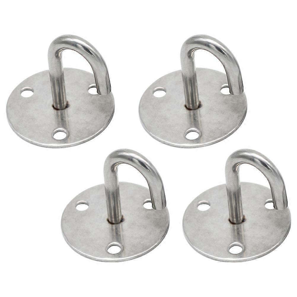 J Type Fixed Hook Stainless Steel for Wall Storage 4Pcs Silver Hooks