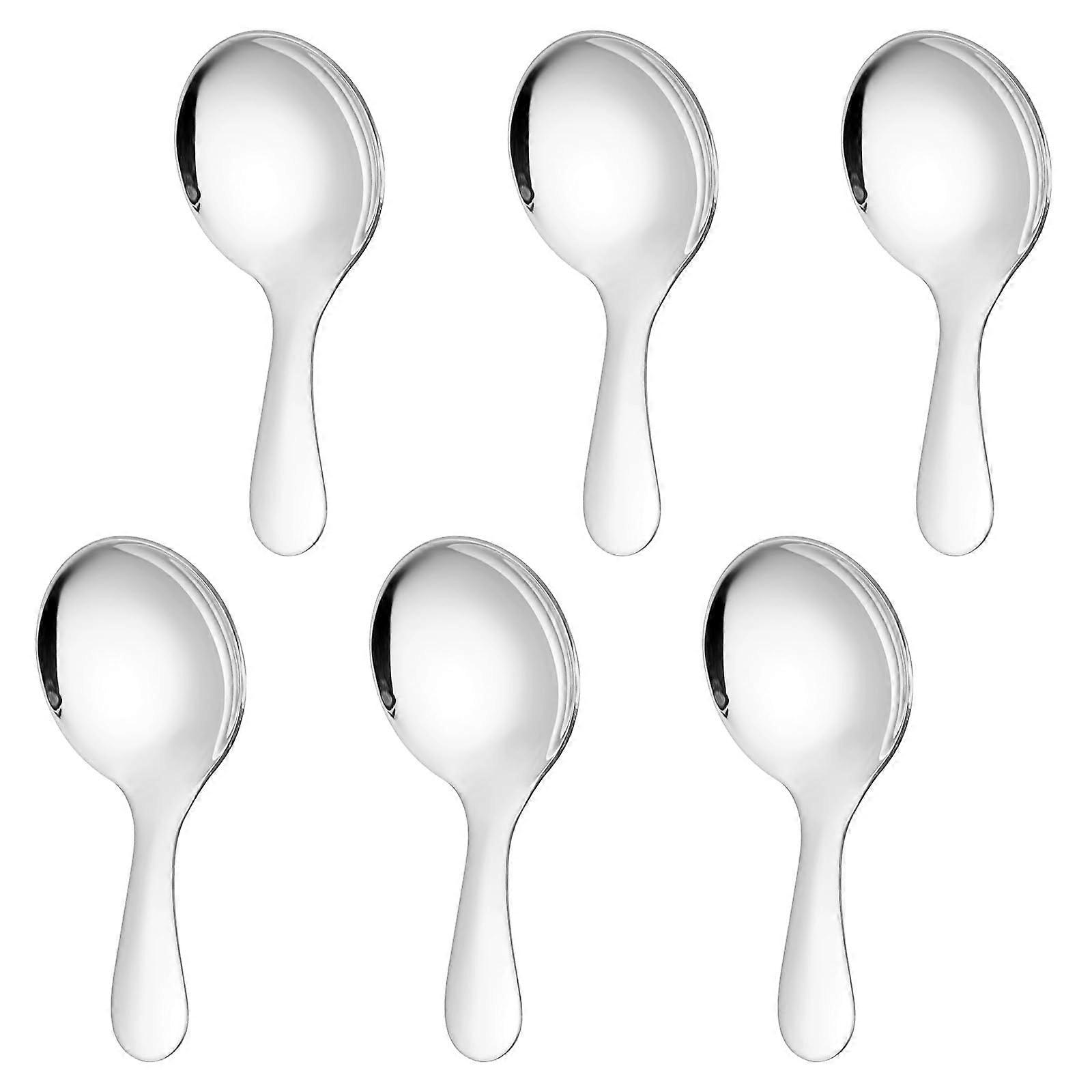 Mini Coffee Scoop Set 6PCS Stainless Steel Measuring Spoons Short Handle for Spices Tea Jars
