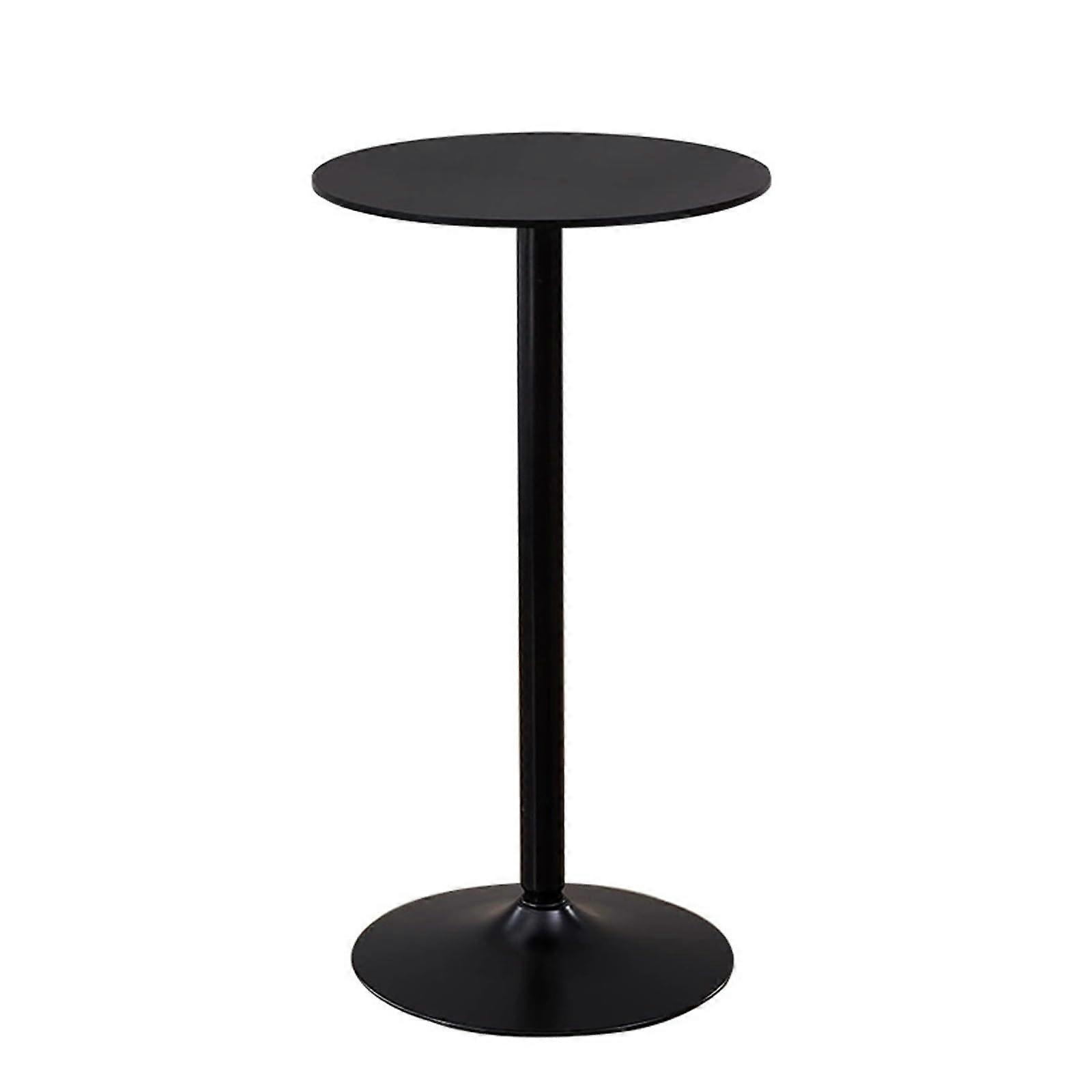 41in Black Metal Bar Table with Waterproof Durable Surface for Small Space Bistro Dining