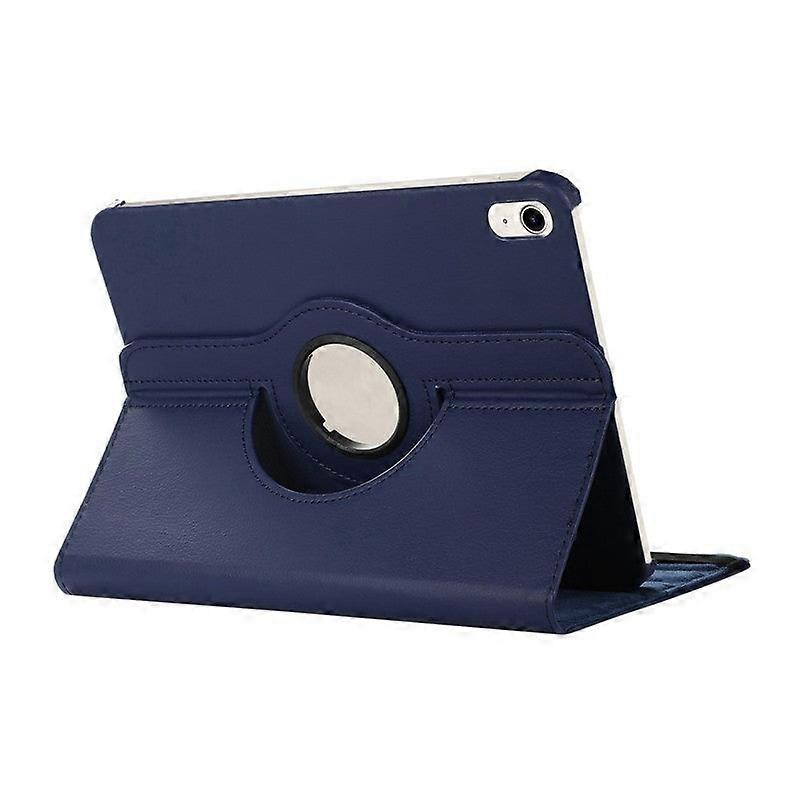 Stylish Case For Ipad 10 10.9 2022 Dark Blue Litchi Pattern Rotating