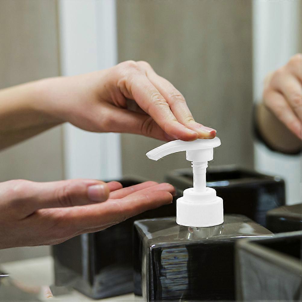 Press-Type Bottle Pump Lotion Bottle Pump for Home Use 6Pcs White Plastic