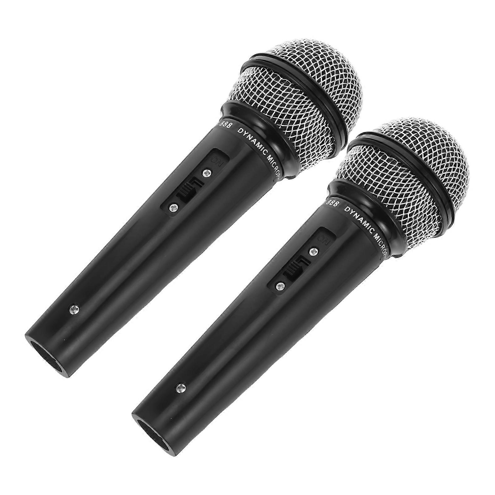 Plastic Microphone Toy Simulation Microphone Model for Kids Play 2Pcs Set